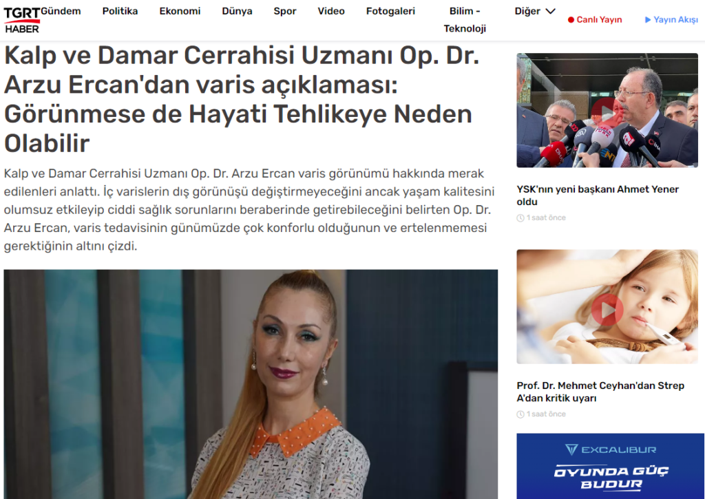 Kalp ve Damar Cerrahisi Uzmanı Op. Dr. Arzu Ercan'dan varis açıklaması: Görünmese de Hayati Tehlikeye Neden Olabilir